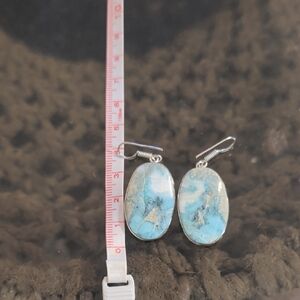 Blue and Silver Dangle Earrings